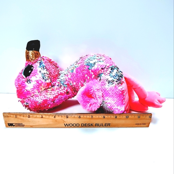 Ty Flippables Pinky the sequined Pink 13" Flamingo Collectible Toy - Picture 6 of 11